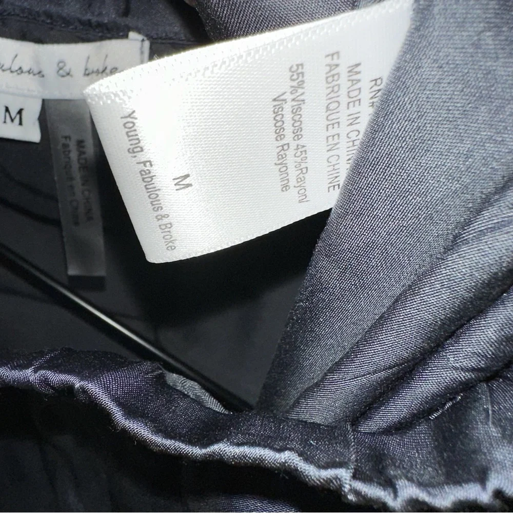 Young Fabulous & Broke Black Satin Slip Skirt Size Medium